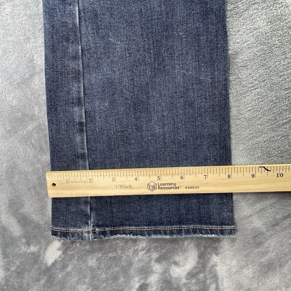 American Eagle Womens Jeans Blue Size 0 Long Kick Boot Denim Dark Wash Distress - Picture 11 of 11